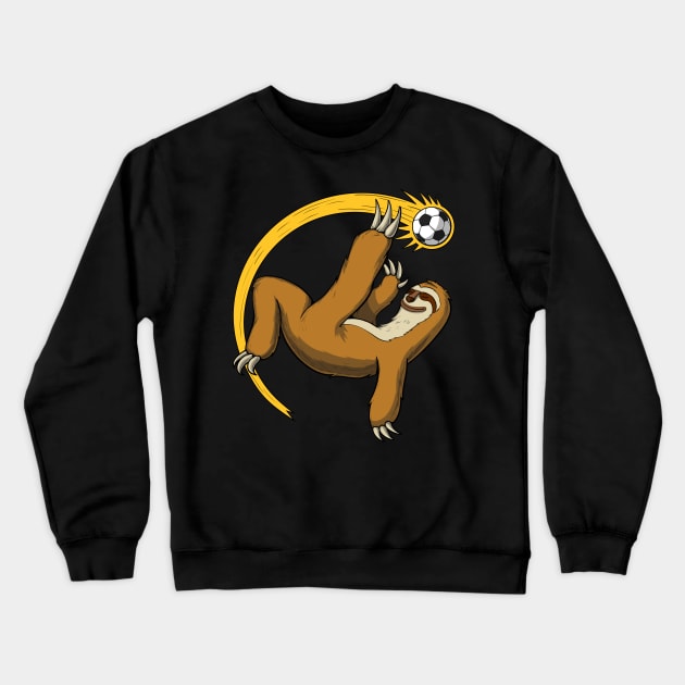 Sloth Soccer Player Crewneck Sweatshirt by underheaven